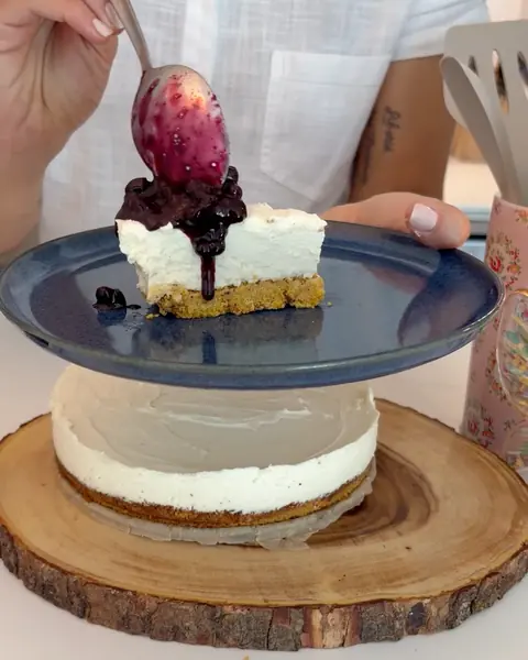 Cheesecake com Crosta de Biscoito